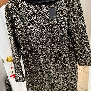 Tunic dress gold sequins